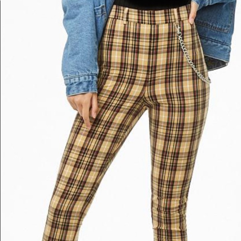 Forever 21 Plaid fitted pants